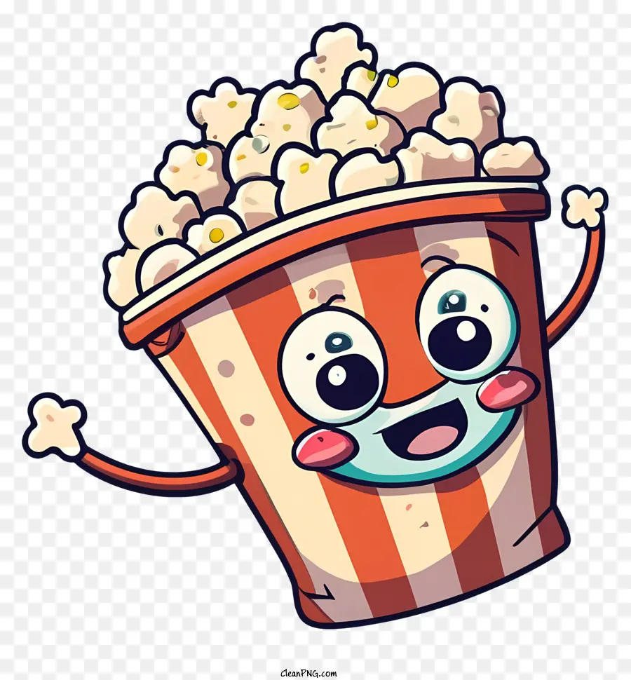 Karakter Kartun Yang Lucu，Secangkir Popcorn PNG
