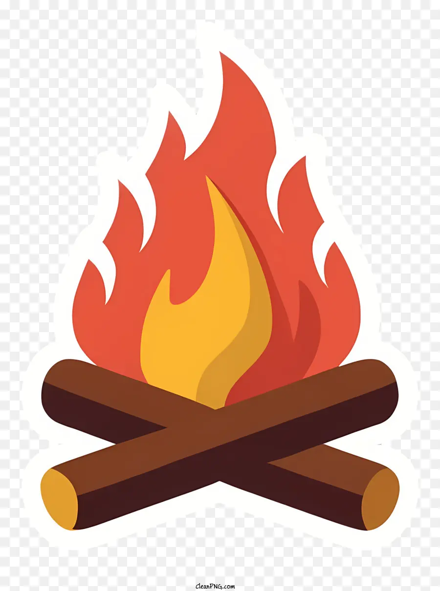 Api Unggun，Log Flaming PNG