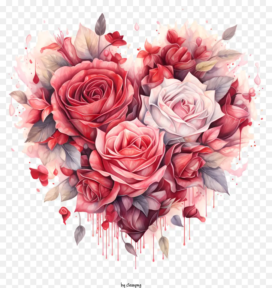 Heartshaped Mawar，Bunga Romantis PNG