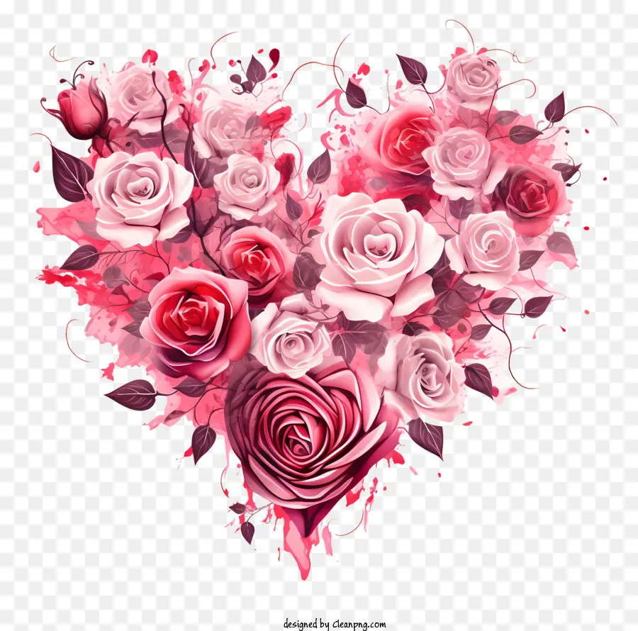 Jantung，Mawar Merah Muda PNG