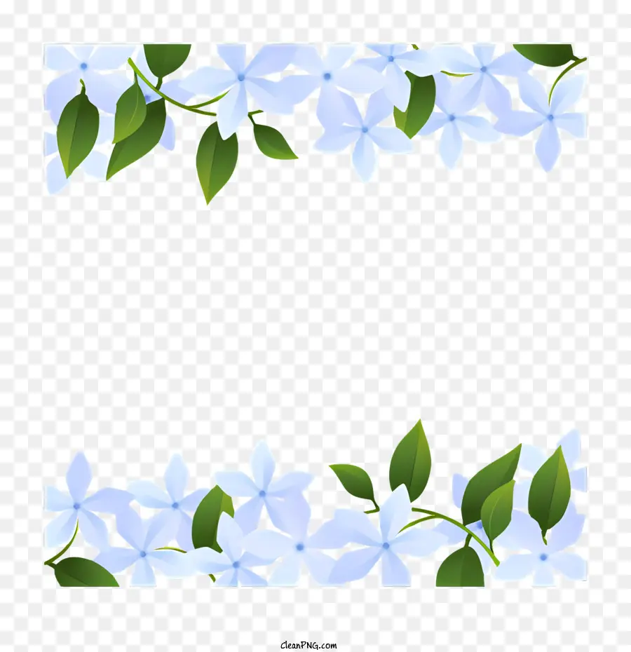 Latar Belakang Putih，Bunga Bunga Biru PNG