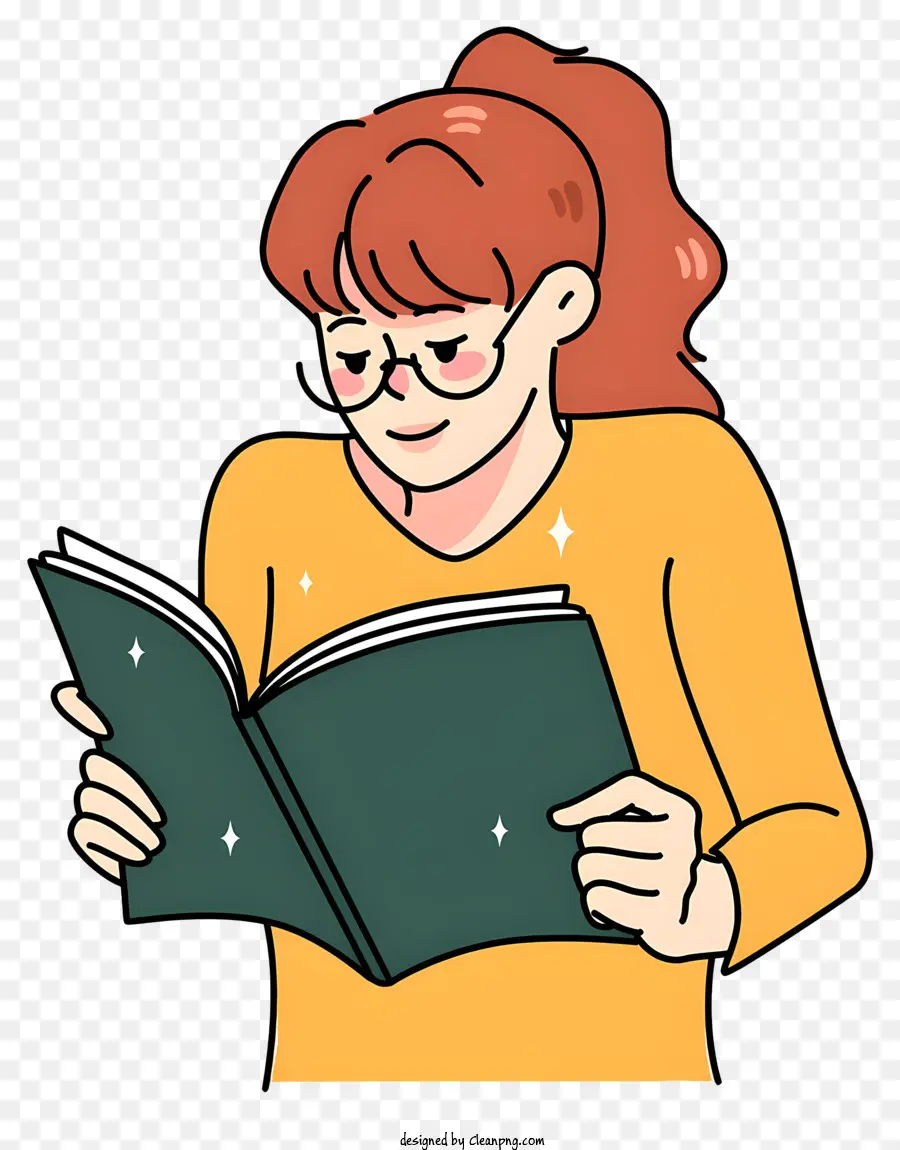 Wanita Membaca，Kacamata PNG