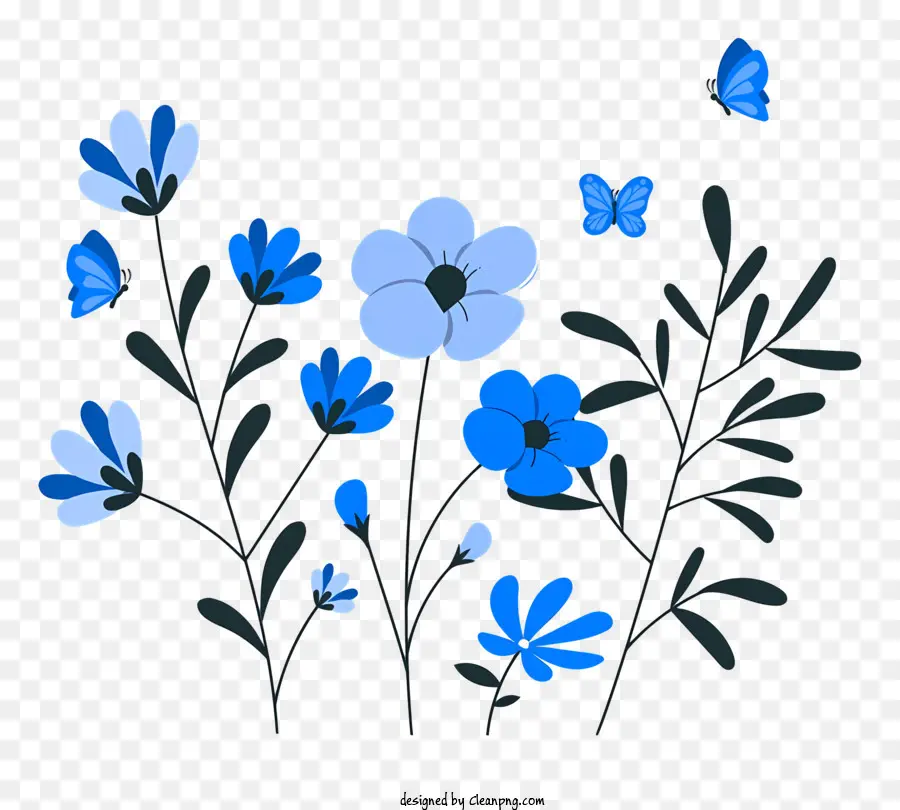 Bunga，Bunga Biru Dan Putih PNG