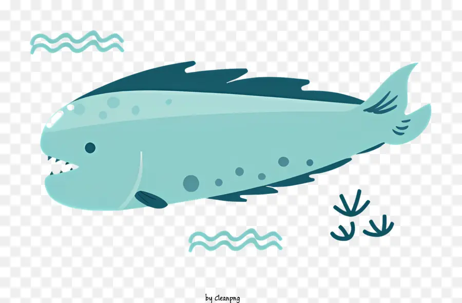 Ikan Biru，Mata Besar PNG