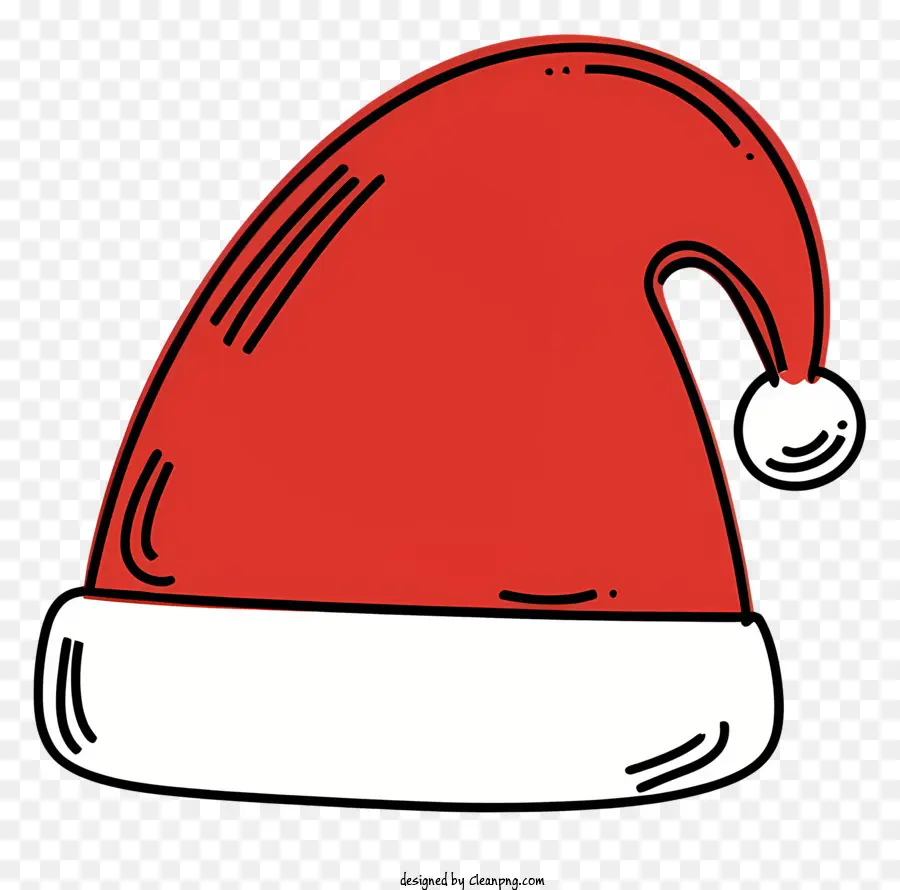 Topi Santa Claus，Topi Bergaris Merah Dan Putih PNG