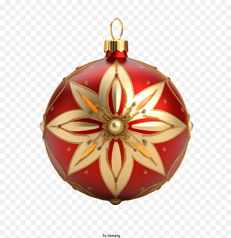 Bola Natal，Ornamen Merah Dan Emas PNG