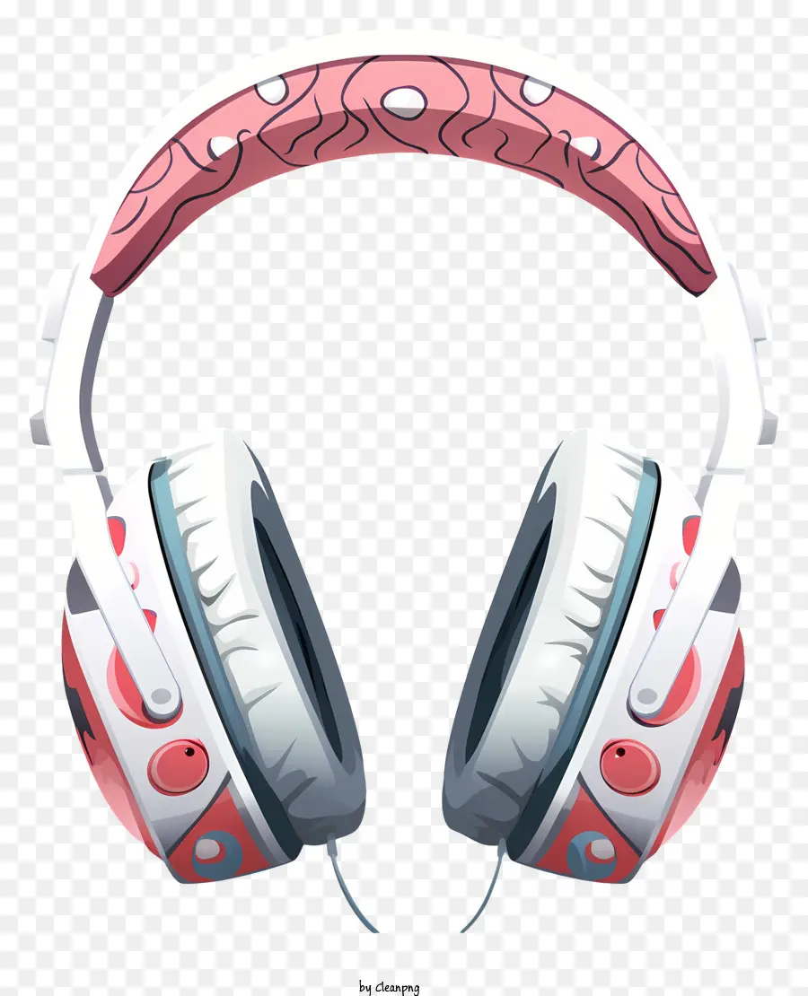 Headphone，Merah Muda Dan Putih PNG