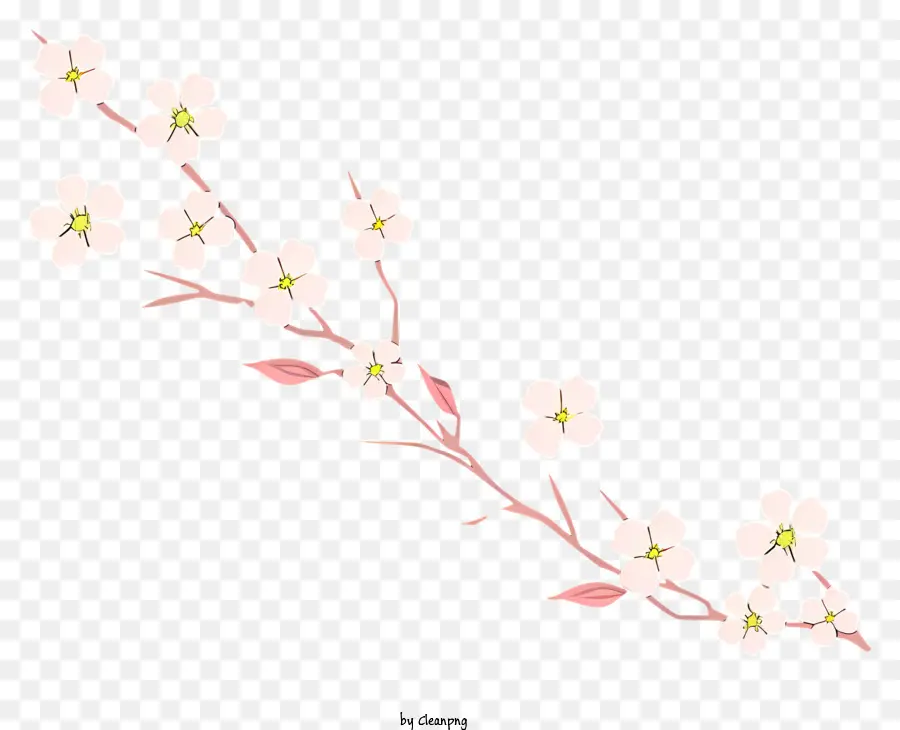 Pohon Sakura，Bunga Merah Muda PNG