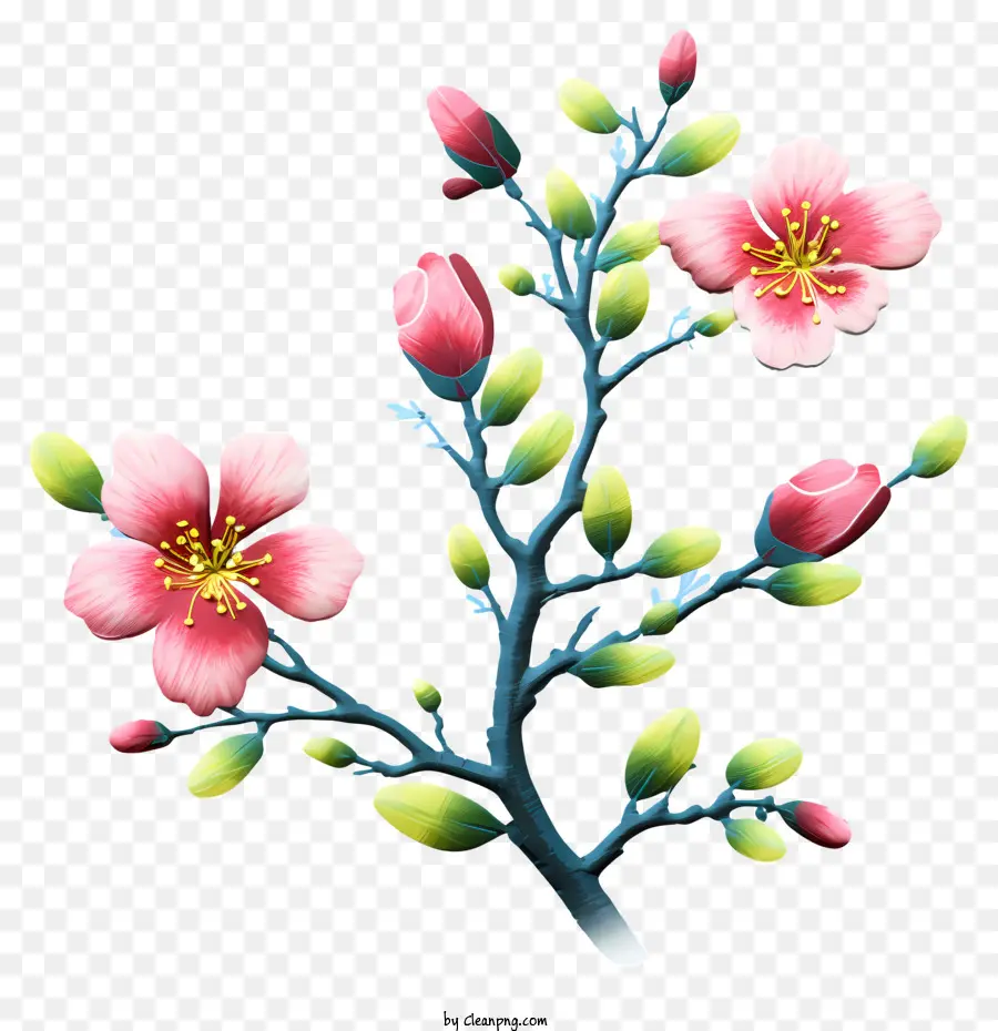 Bunga Sakura，Bunga Merah Muda PNG