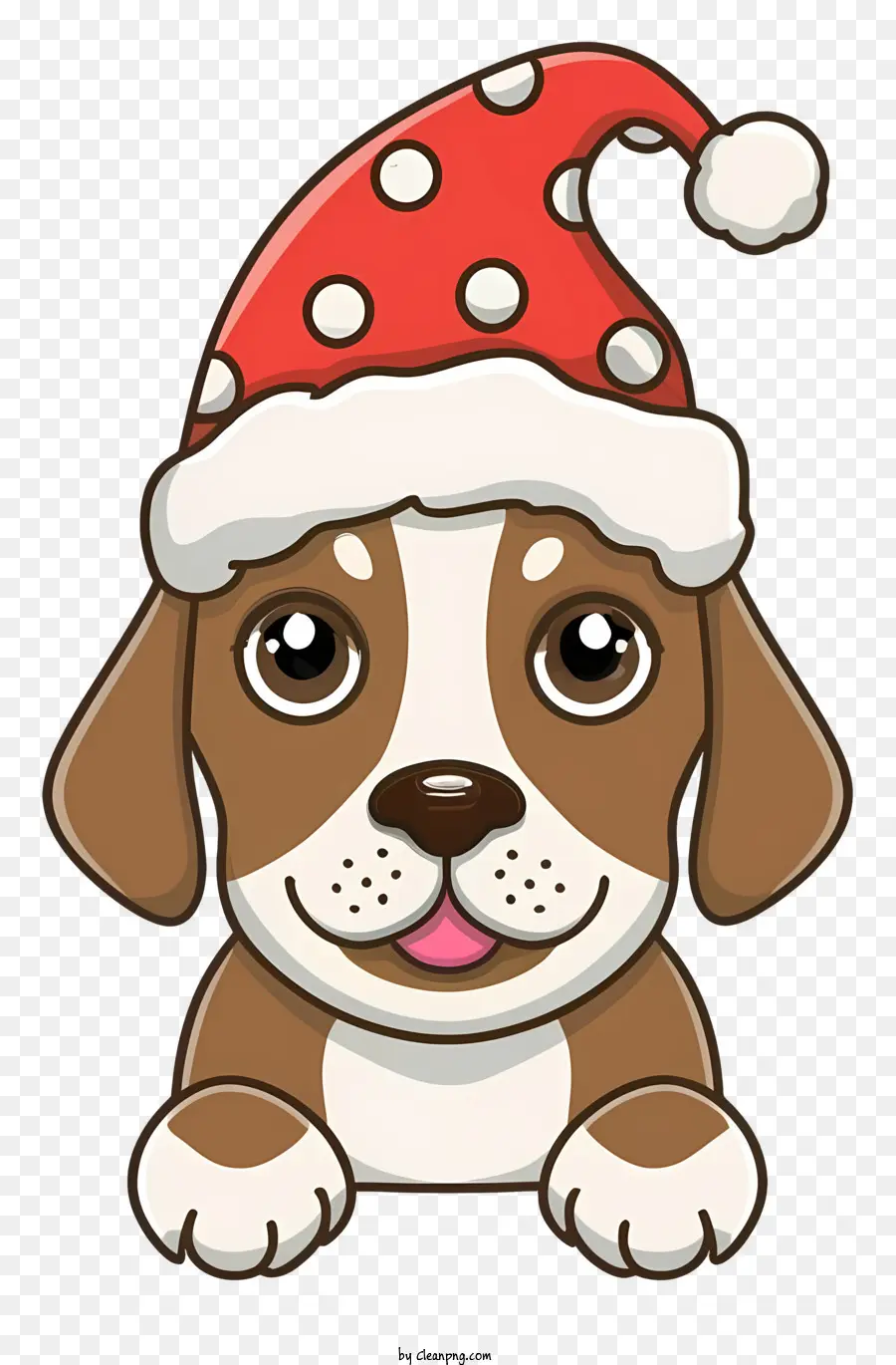 Anjing Lucu，Topi Santa Claus PNG