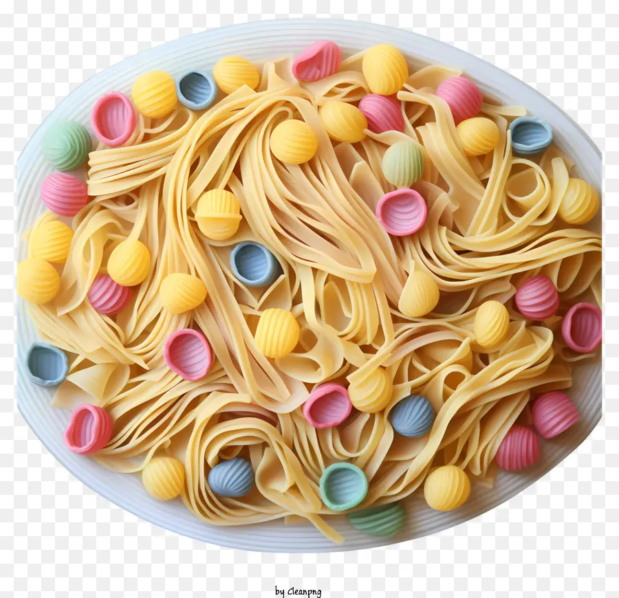 Pasta Spageti，Pasta Berwarna Warni PNG