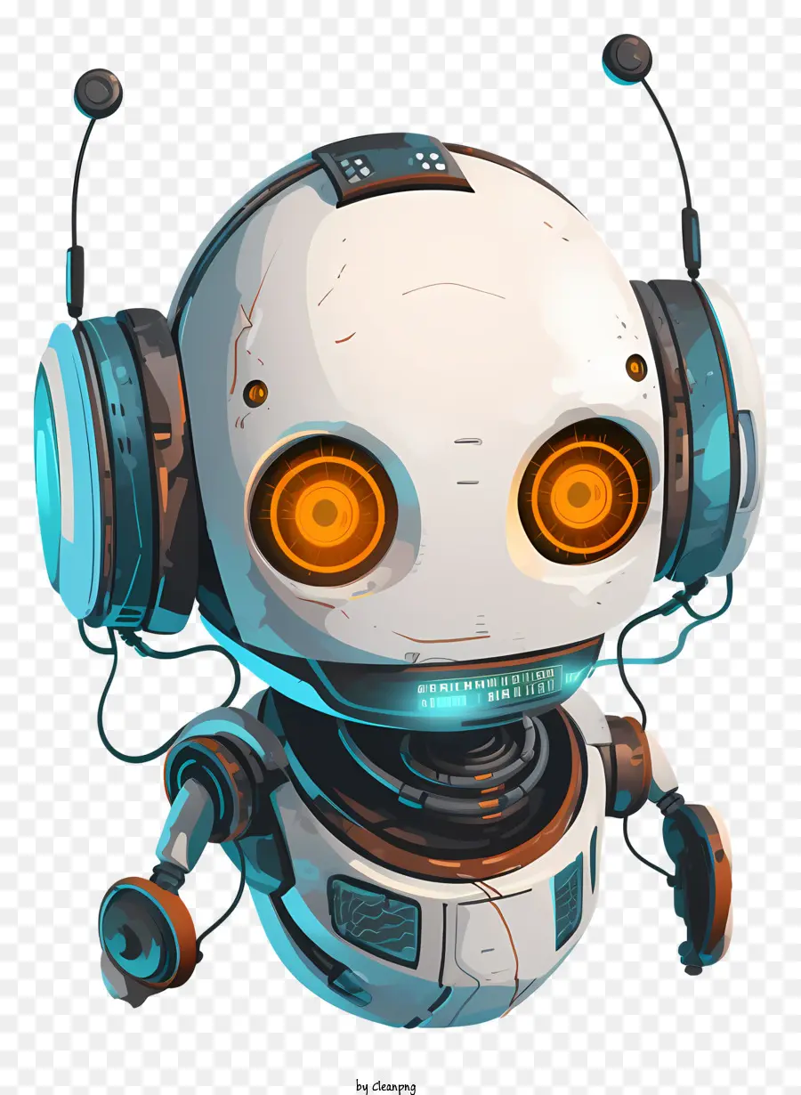 Robot，Robot Dengan Headphone PNG