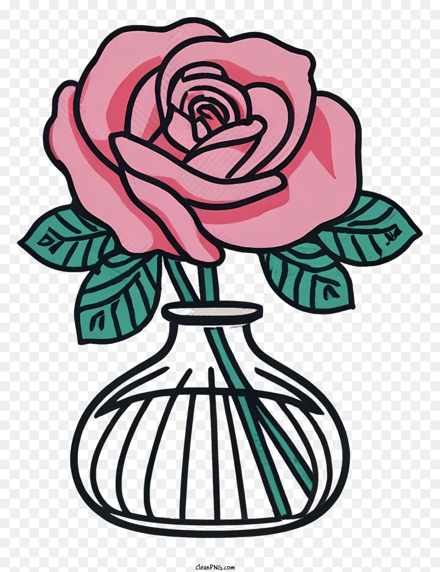 Mawar Merah Muda，Vas PNG
