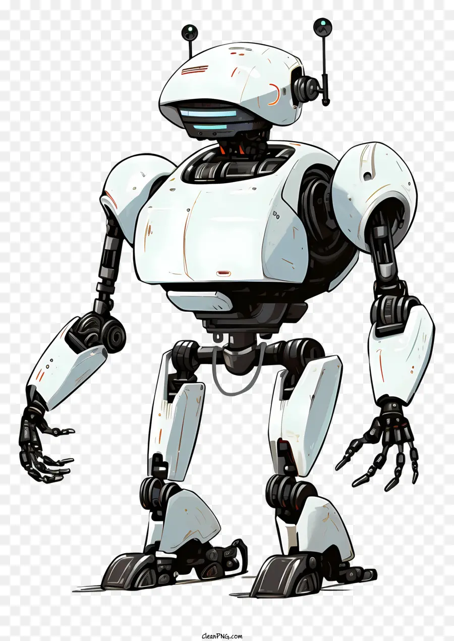 Robot Kecil，Robot Logam Putih PNG
