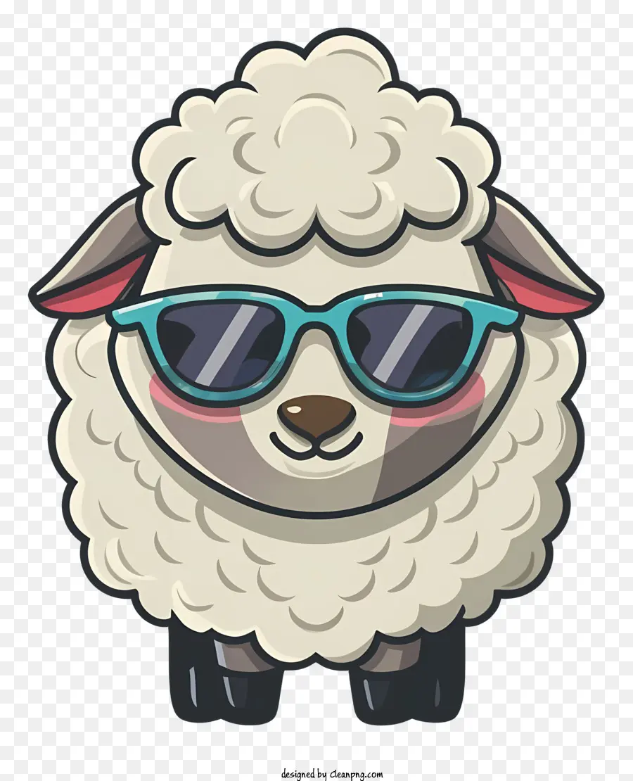 Domba Dengan Kacamata Hitam，Baju Hitam Dan Celana Putih PNG