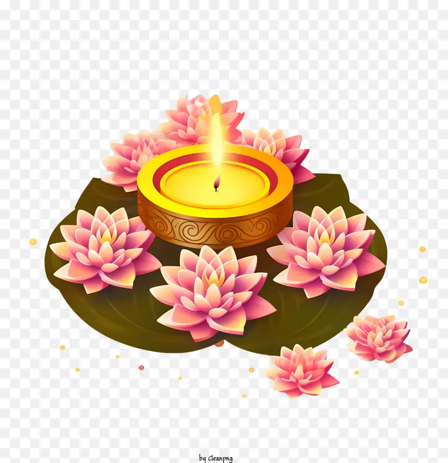 Diwali Diyas，Lilin Hijau PNG