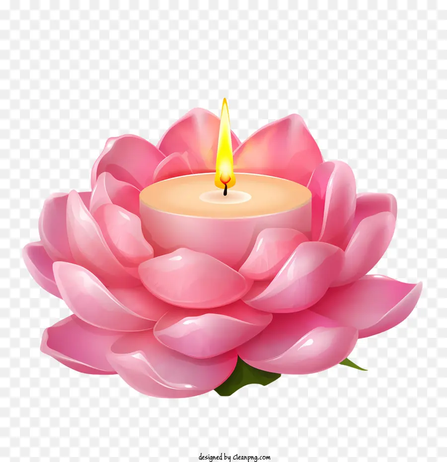 Bunga Lotus Lilin，Bunga Teratai Merah Muda PNG