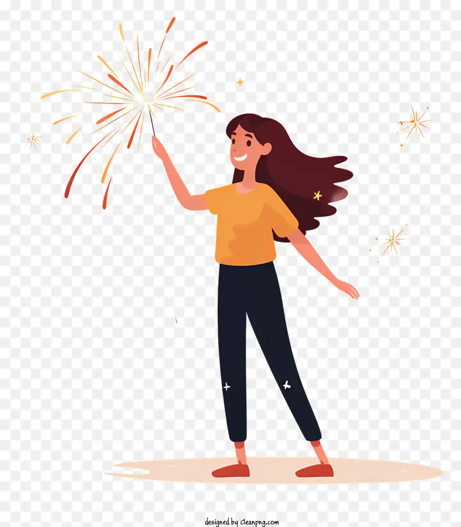 Kembang Api，Gadis Dengan Sparkler PNG