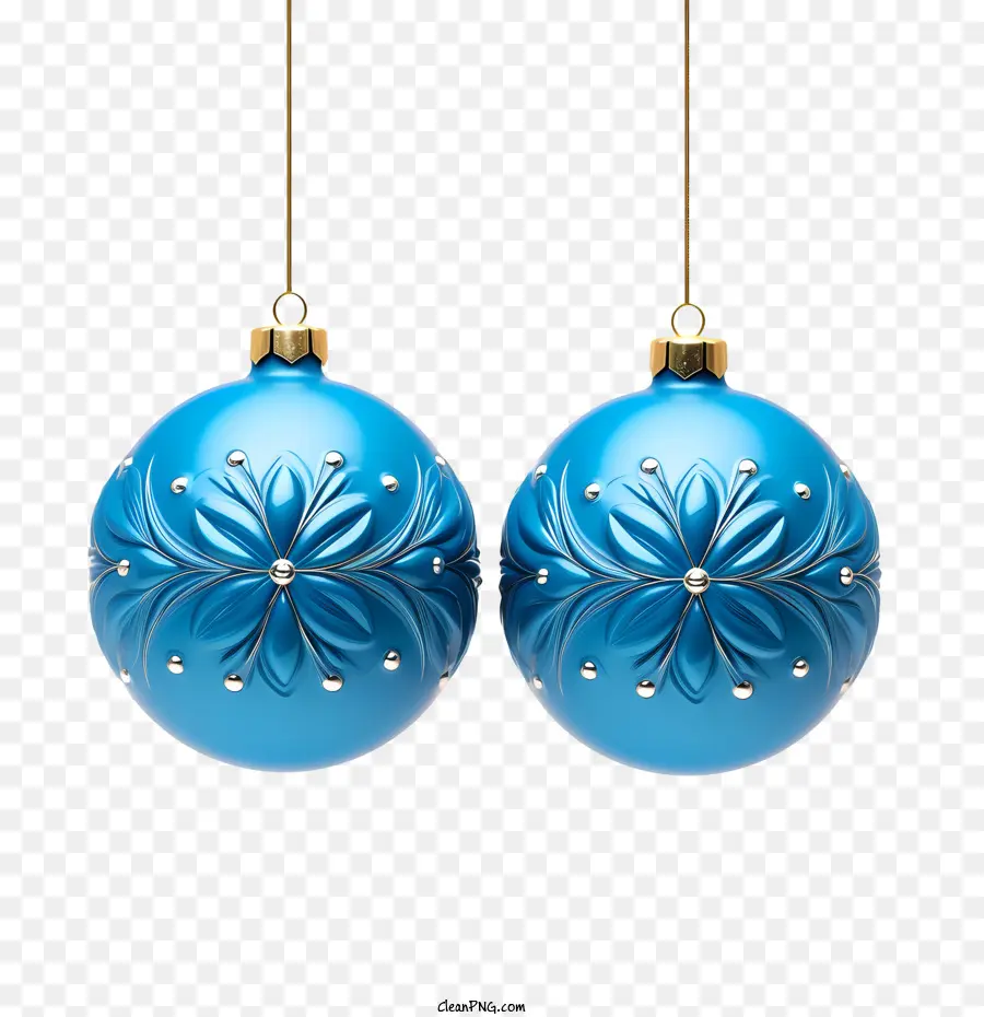 Bola Natal，Ornamen Biru PNG