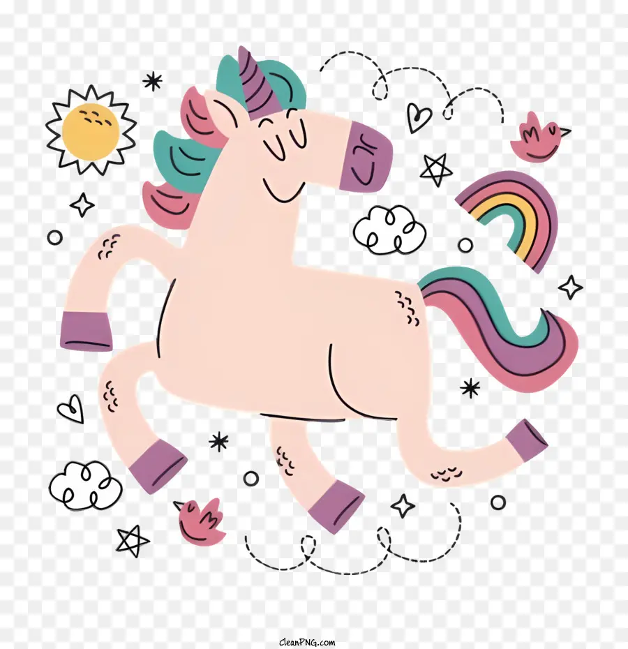 Kartun Unicorn，Menjalankan Unicorn PNG