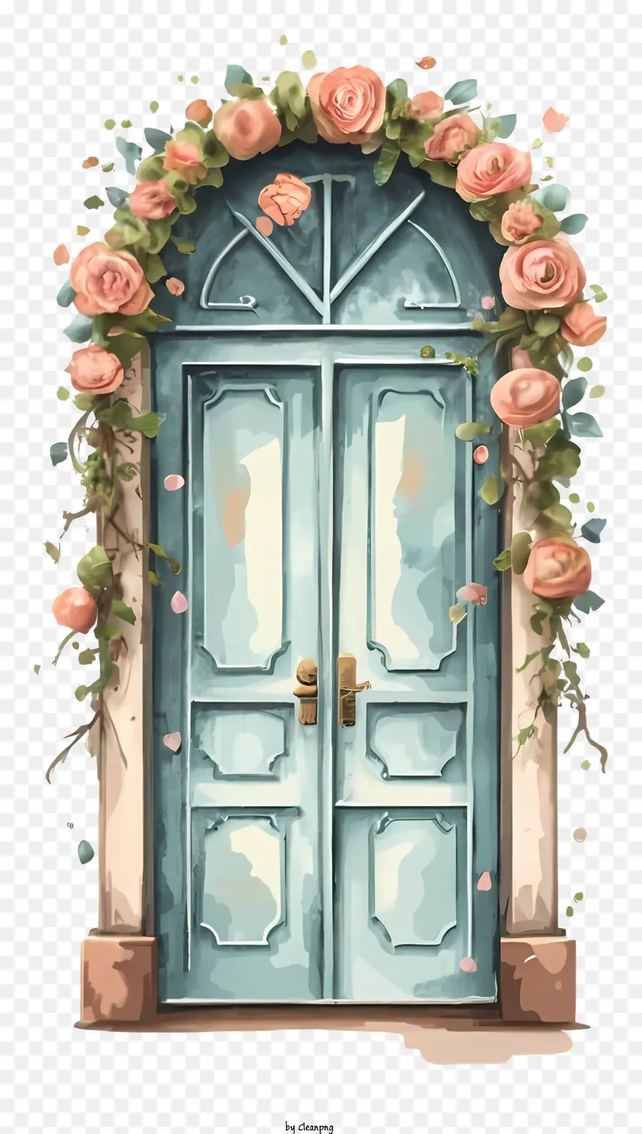 Pintu Kayu，Bunga Karangan Bunga PNG