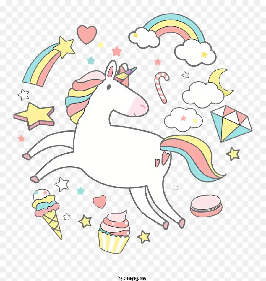 Unicorn，Pelangi PNG