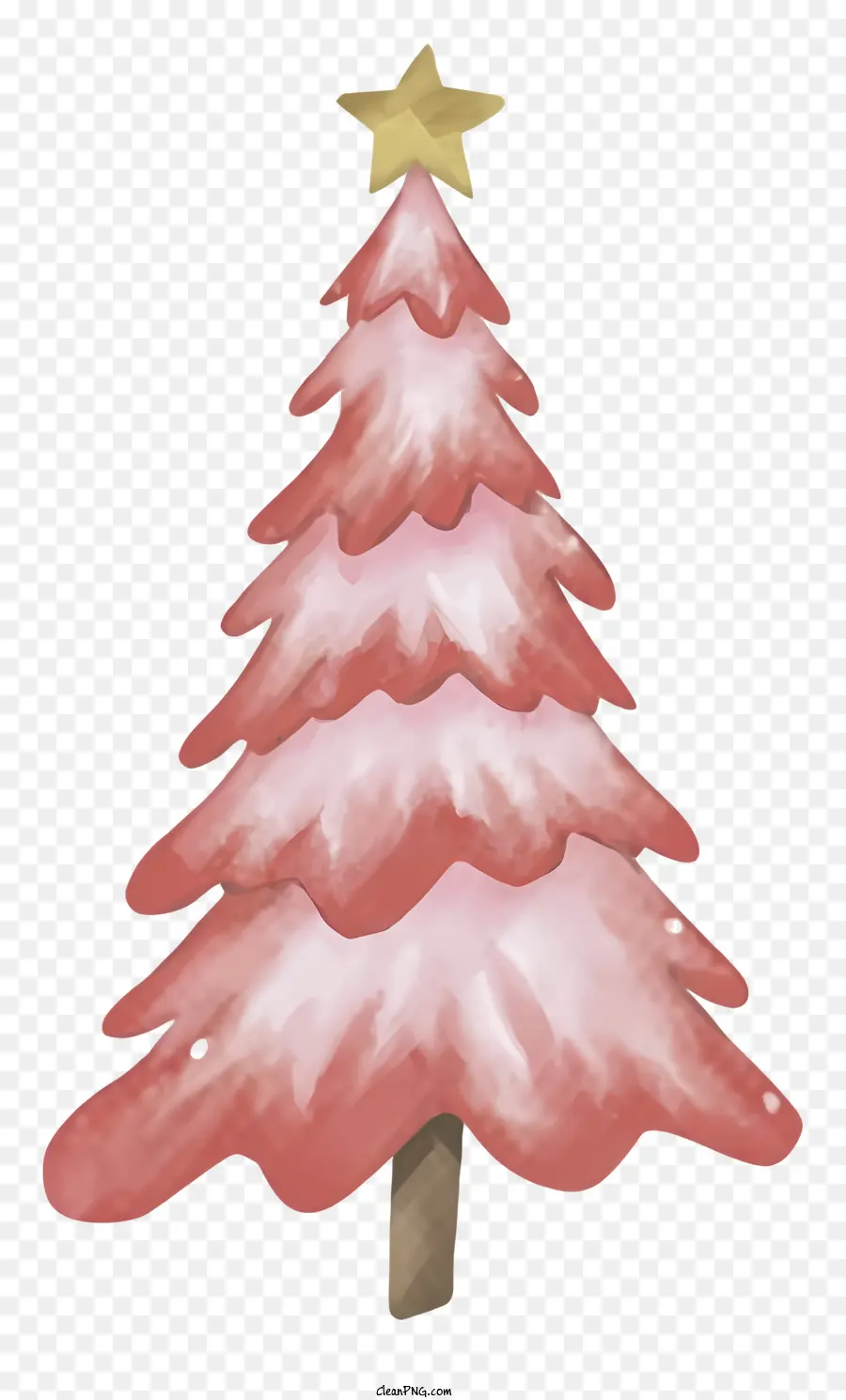 Pohon Natal Merah Muda，Cat Air Pohon Natal PNG