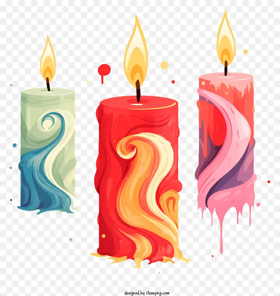 Lilin，Lilin Berwarna Warni PNG