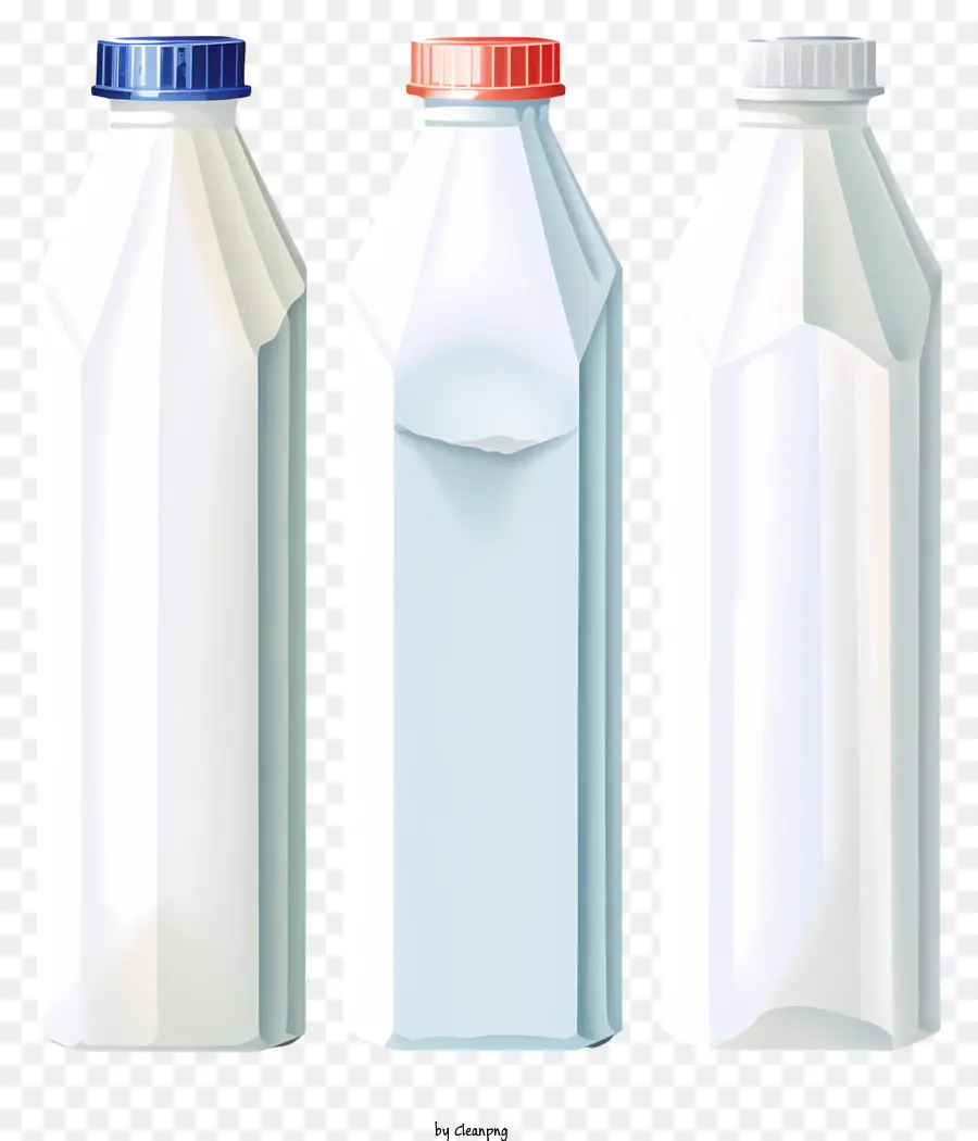 Botol Plastik Putih，Tutup Biru PNG