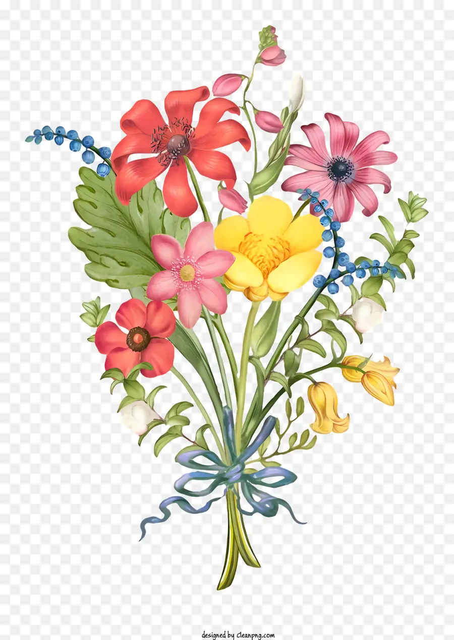 Karangan Bunga，Bunga Berwarna Warni PNG