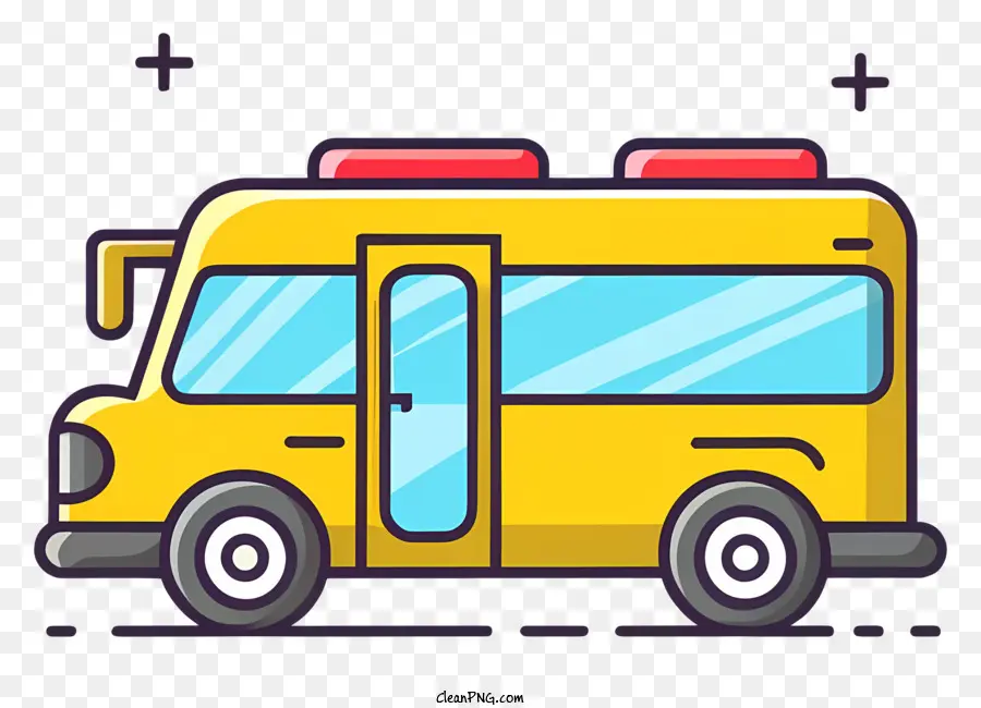 Bus Kuning，Huruf Merah PNG