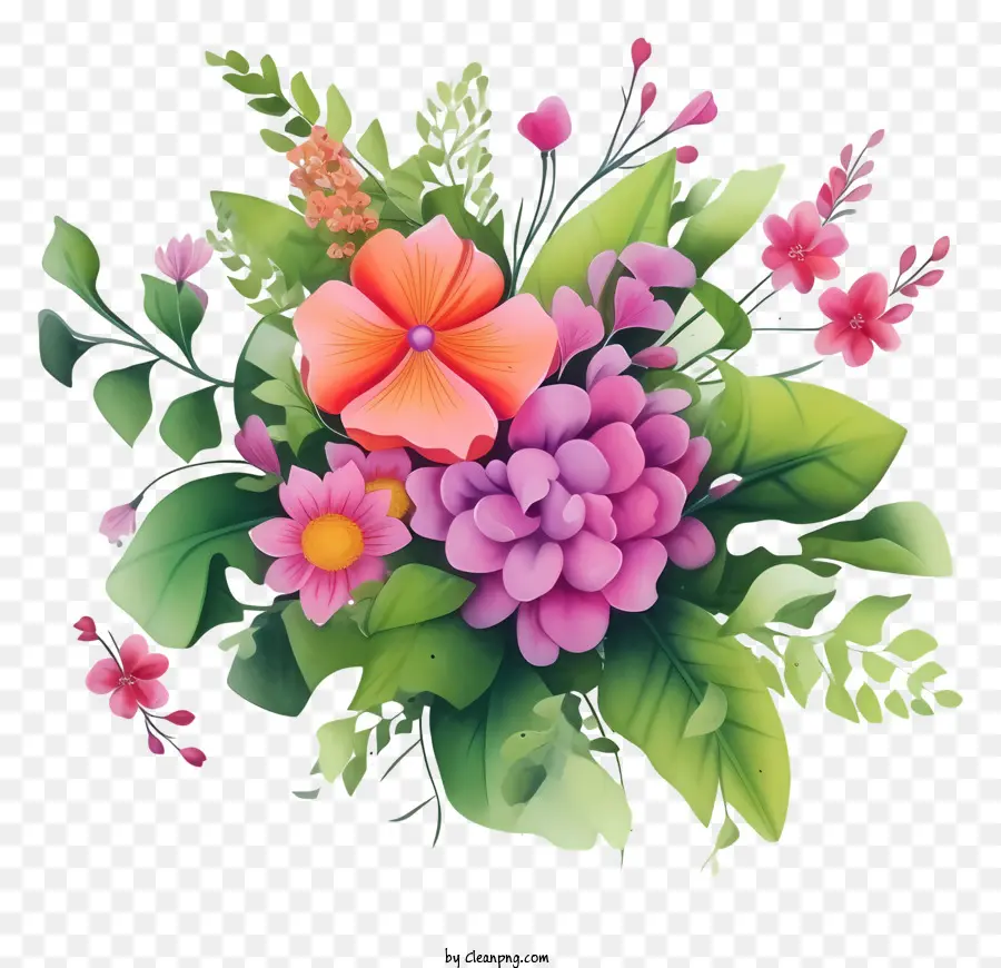 Karangan Bunga，Pink Dan Bunga Bunga Merah PNG