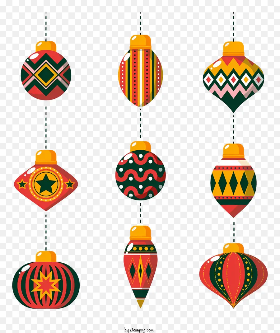 Ornamen Berwarna Warni，Ornamen Natal PNG