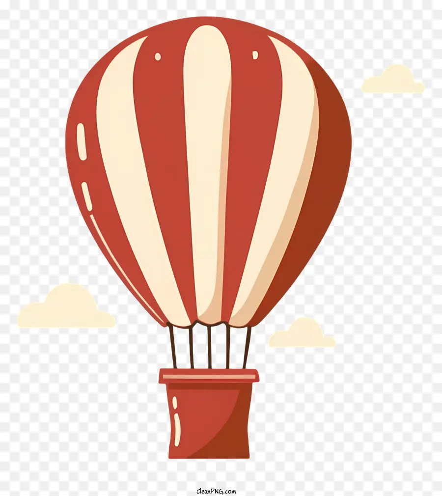 Balon Udara Panas，Balon Bergaris Merah Dan Putih PNG