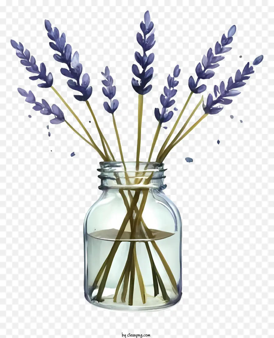 Jar Lavender，Toples Kaca Dengan Bunga PNG
