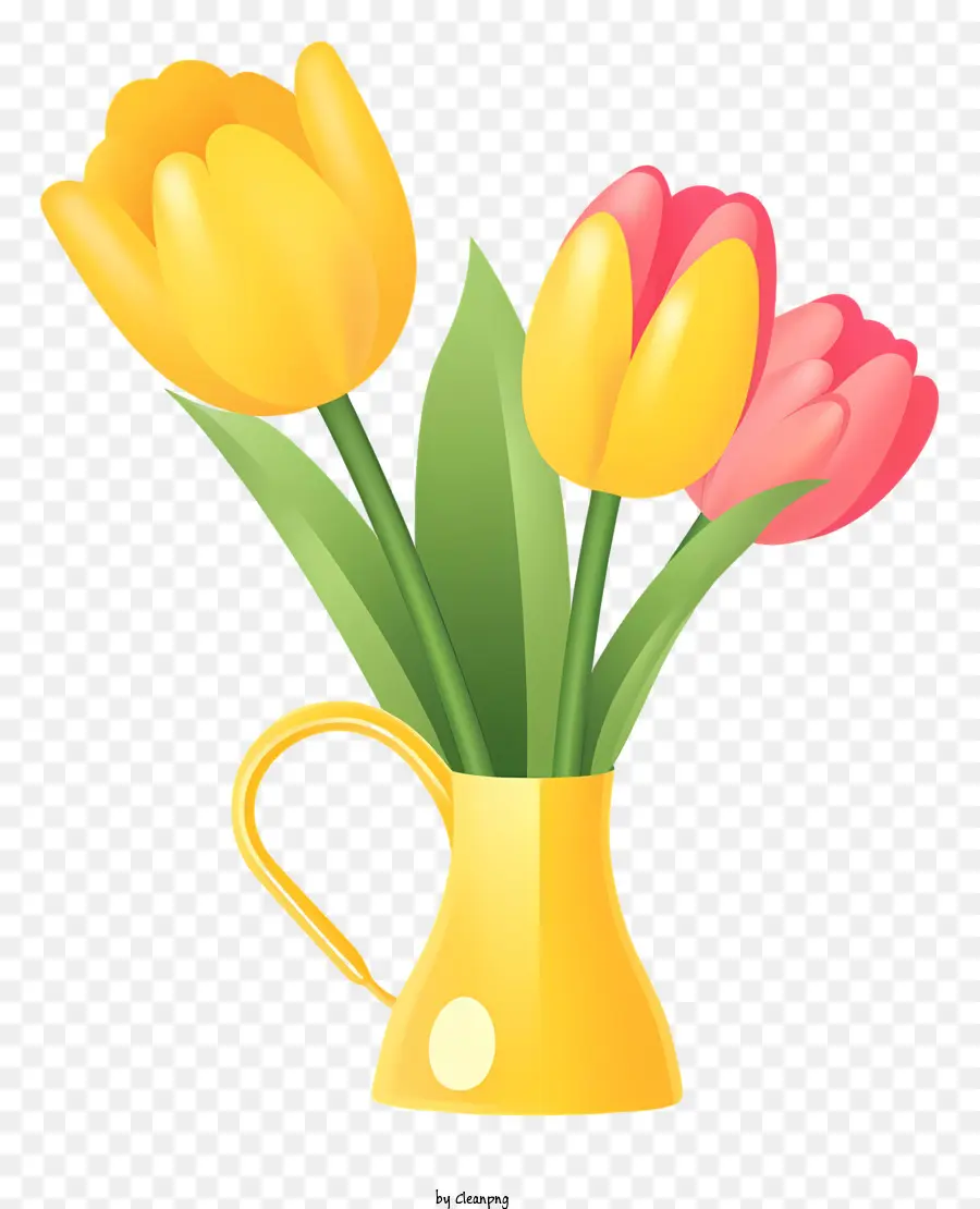 Tulip Merah Muda，Tulip Kuning PNG