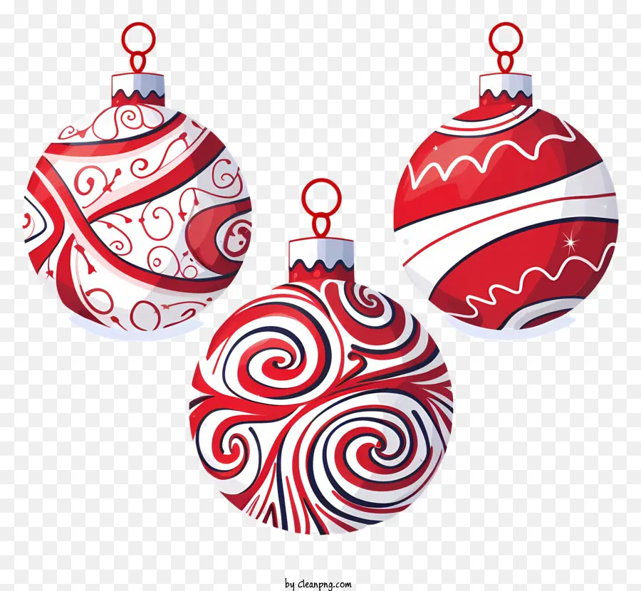 Hiasan Natal，Ornamen Merah Dan Putih PNG