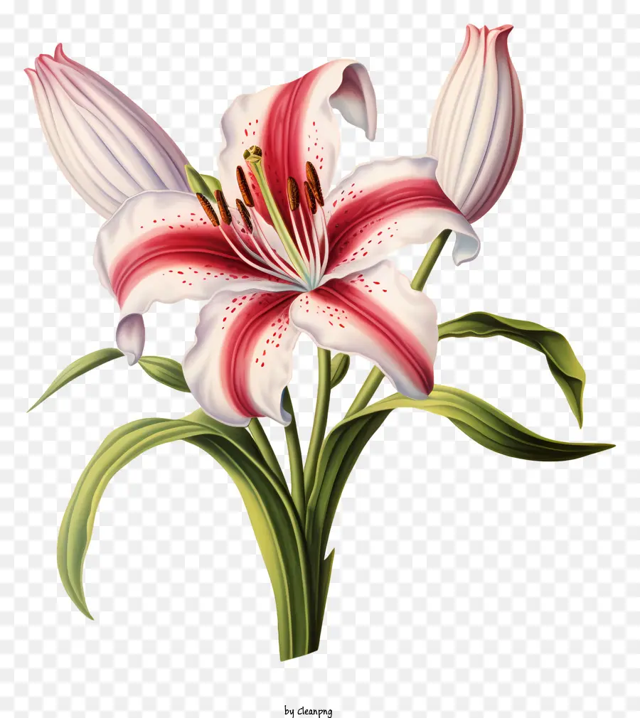 Bunga Lily，Lily Merah Dan Merah Muda PNG