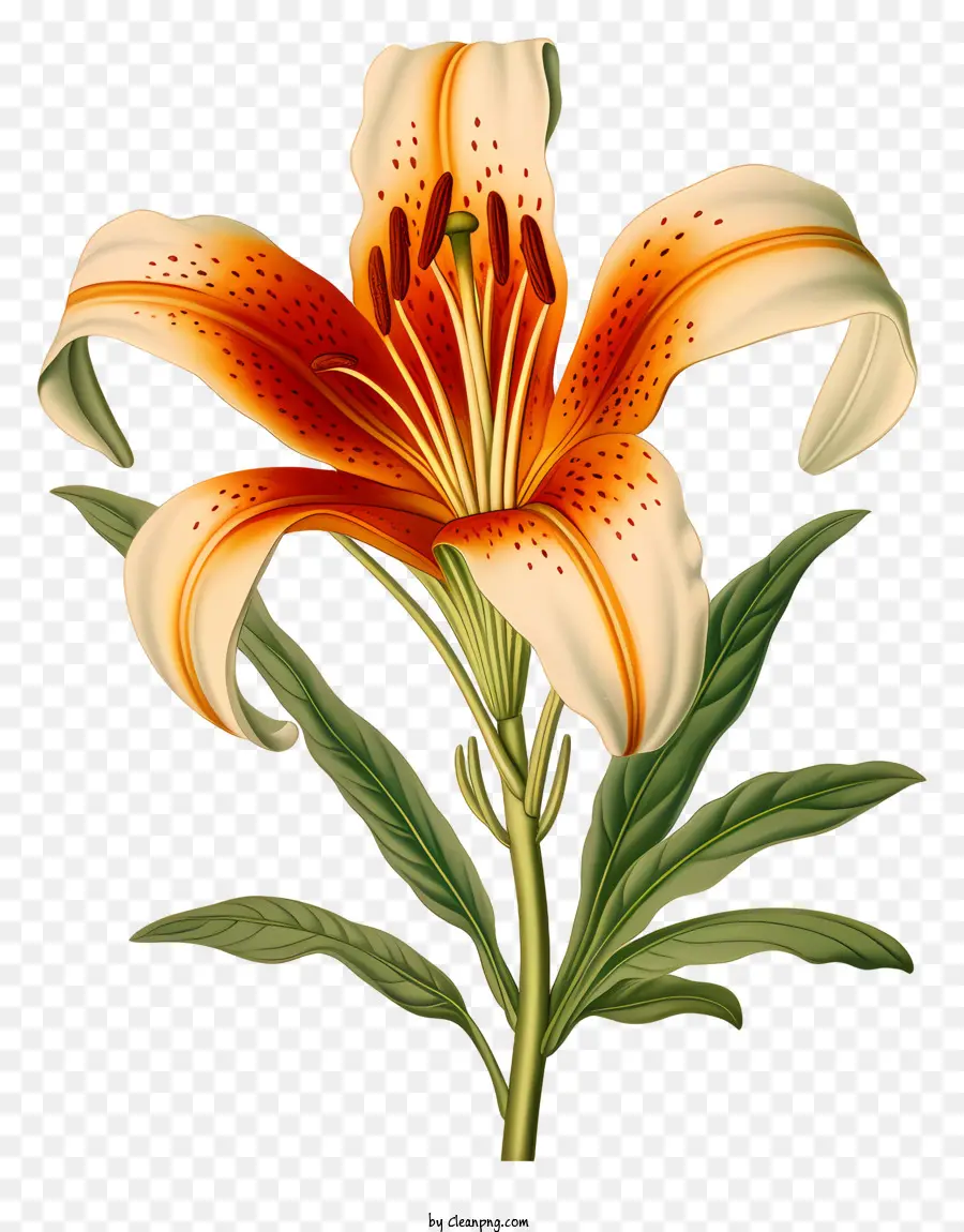 Bunga Lily，Lily Putih Dan Oranye PNG