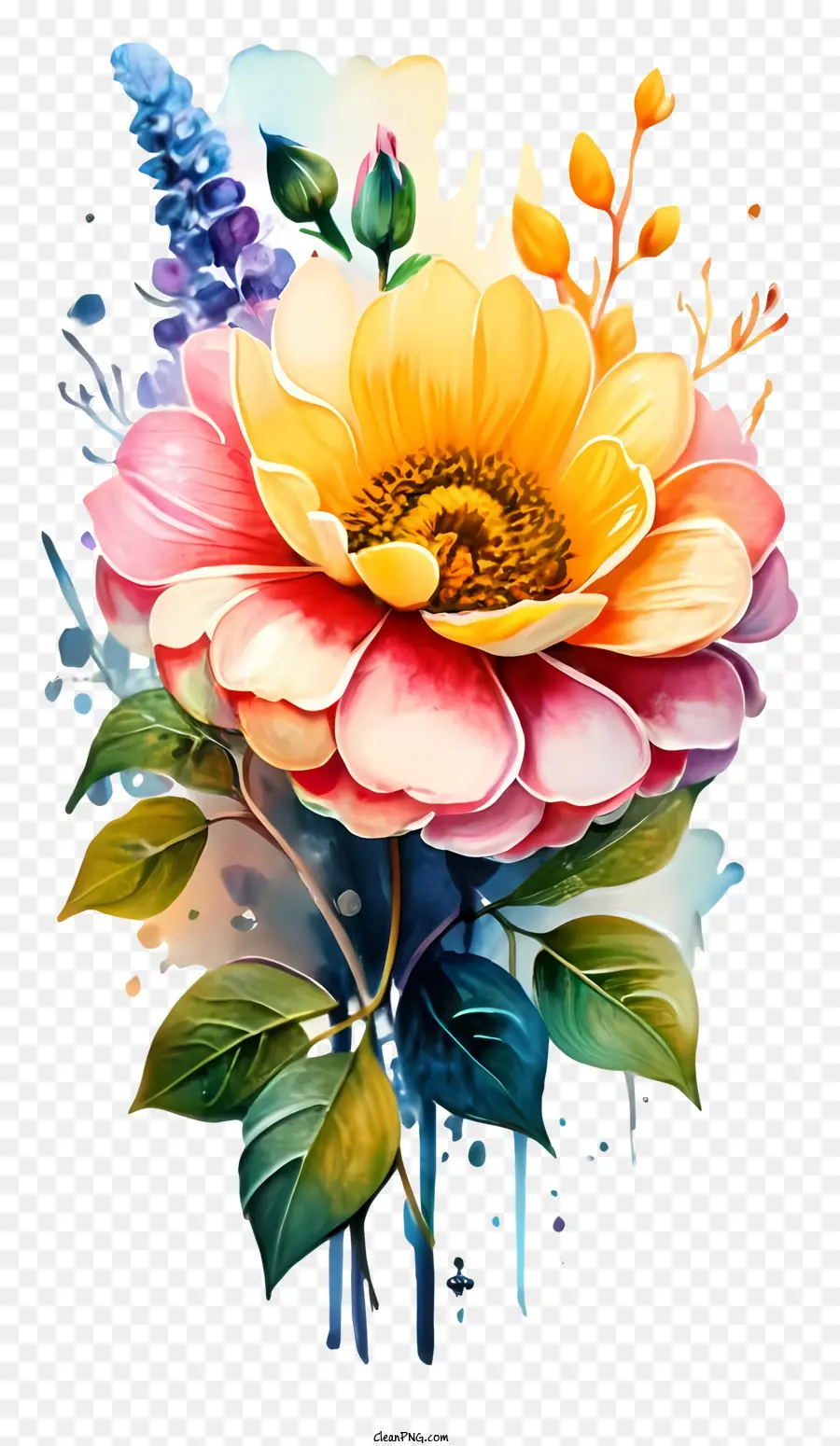 Lukisan Bunga，Bunga Matahari PNG
