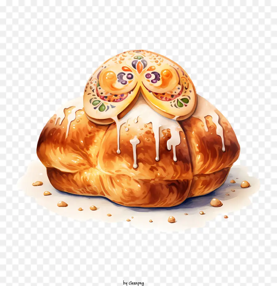 Pan De Muerto，Roti Yang Dihias PNG