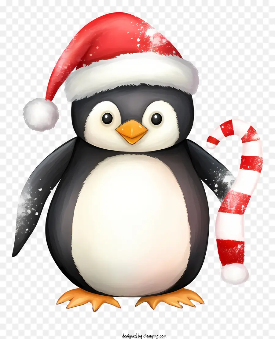 Penguin，Topi Santa PNG