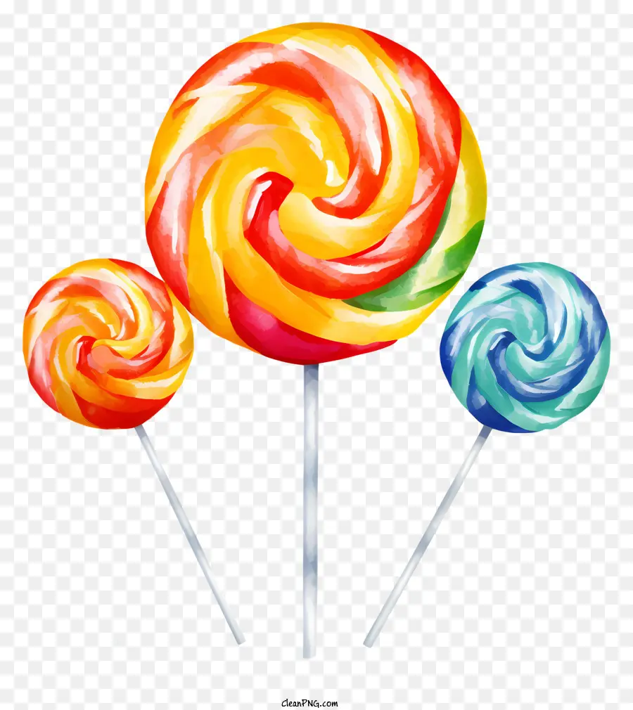 Lollipop Pelangi，Lollipop Pada Tongkat PNG