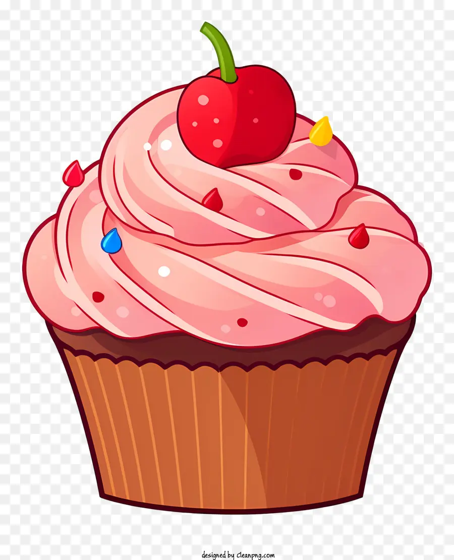 Kue Mangkuk，Cupcake Dengan Ceri PNG