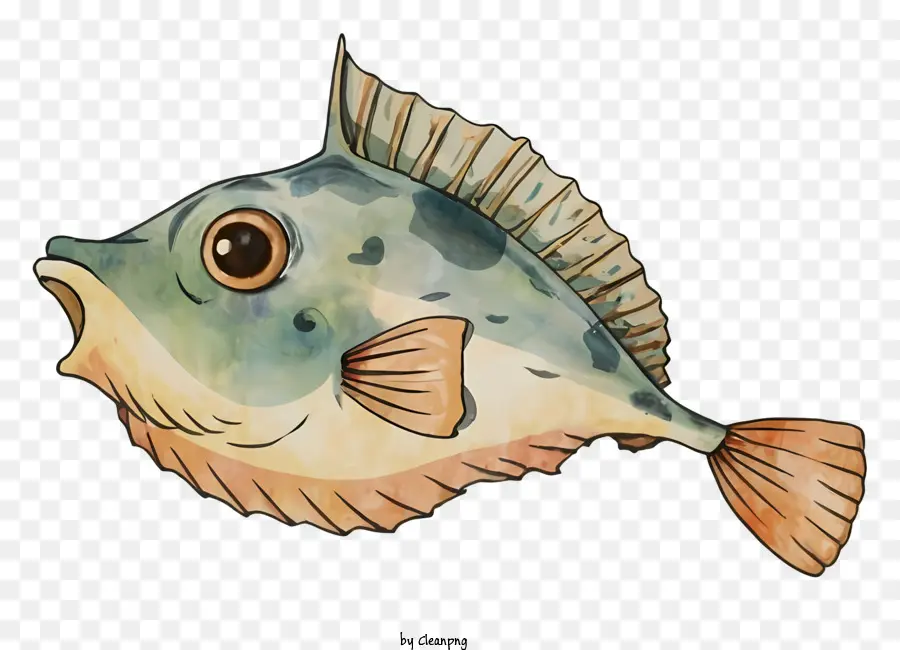 Lukisan Cat Air，Ikan PNG