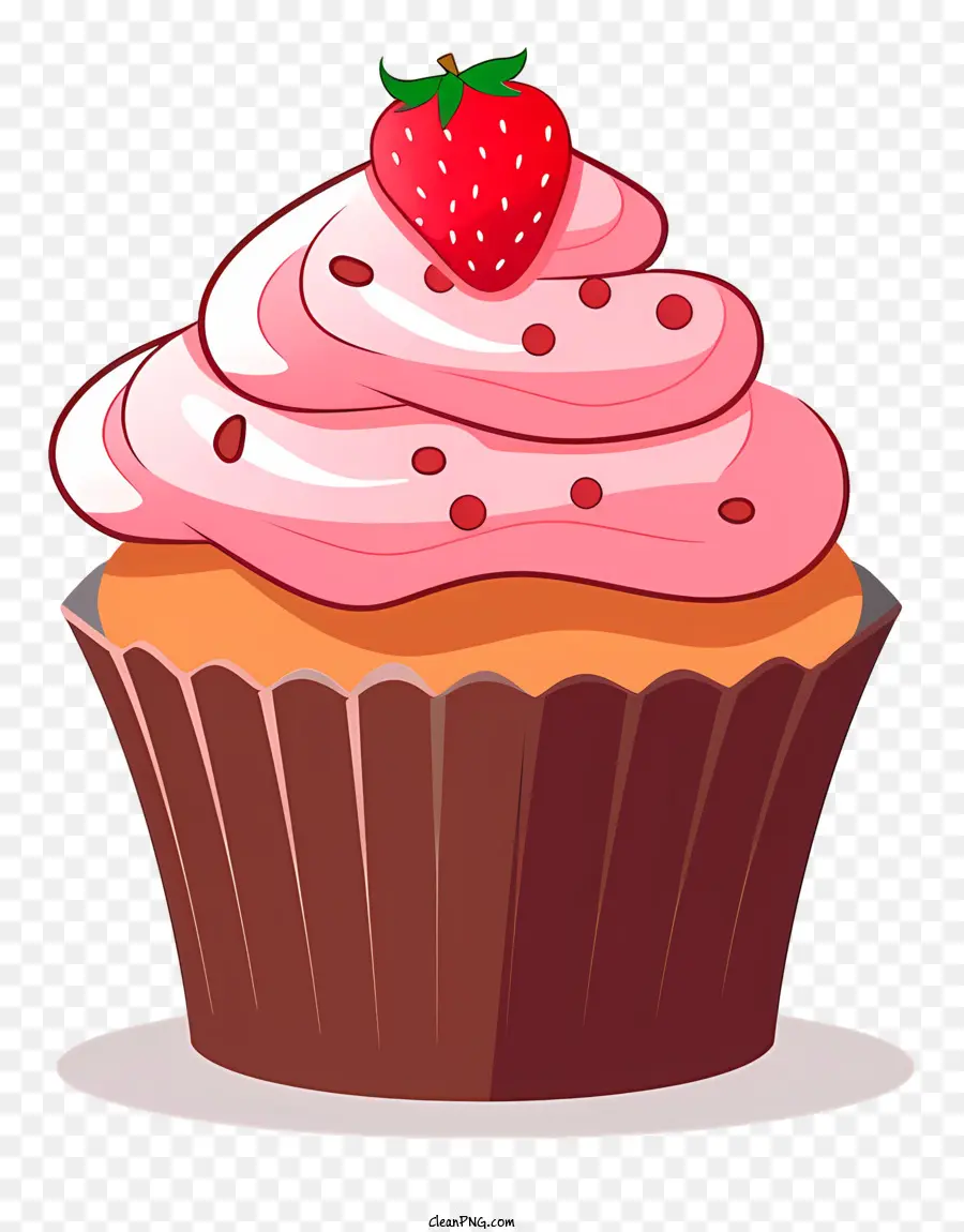 Kue Mangkuk，Cupcake Dengan Stroberi PNG