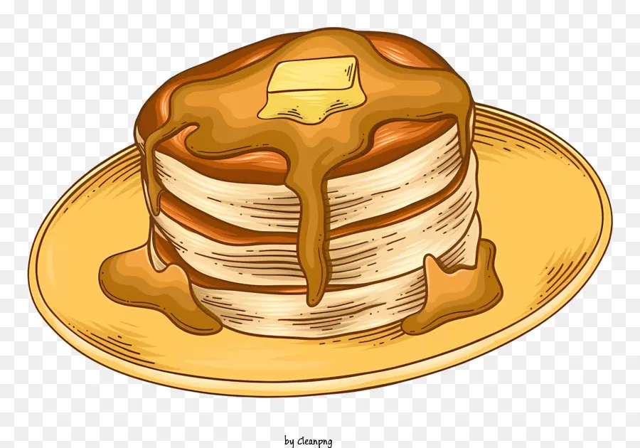 Pancake Dengan Mentega，Sirup PNG