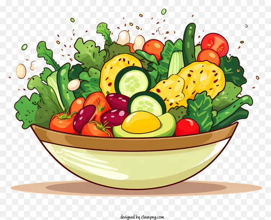 Mangkuk Salad，Sayuran PNG