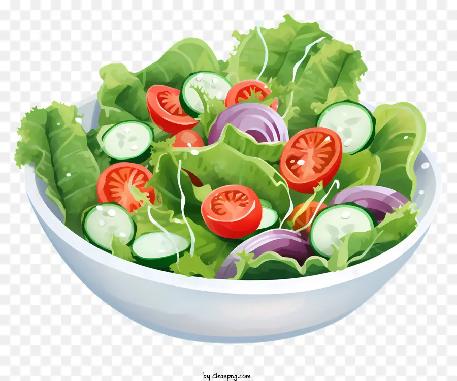 Mangkuk Salad，Sayuran Segar PNG