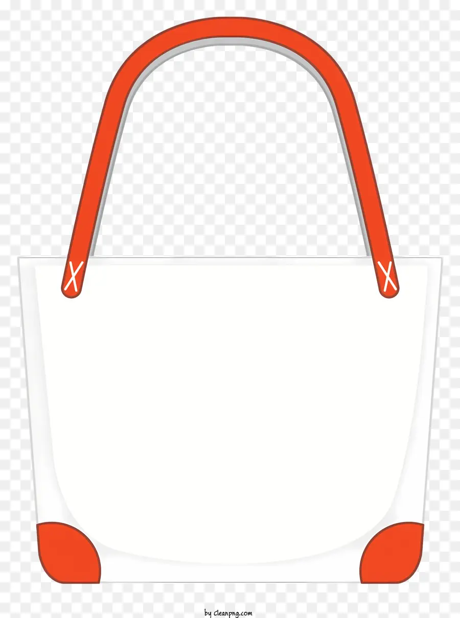 Tas Belanja Putih Dan Oranye，Pegangan Kecil PNG